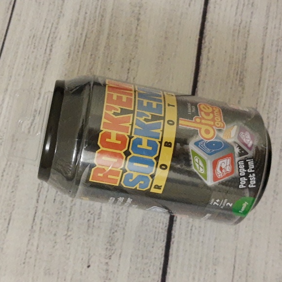 Rock'em Sock'em Dice Game In A Can Mattel Games Portable Travel Game SEALED - Picture 8 of 8